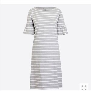 J. Crew gray & white striped bell‎ sleeved knit dress size XS